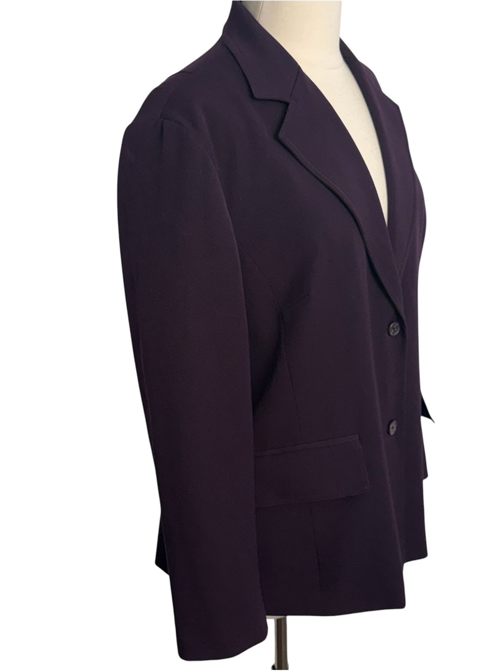 East 5th Women's Classic Long Sleeve Single Breasted Fully Lined Blazer, Plum - Picture 7 of 9